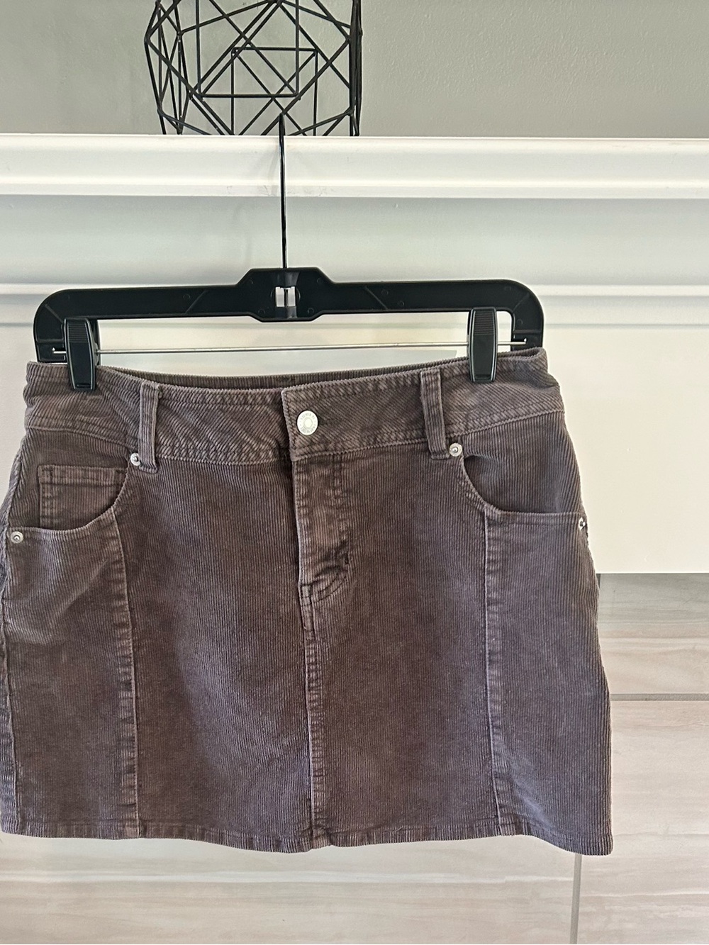 Forever 21 Gray Corduroy Mini Skirt w/ 5 Pockets Size Medium